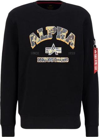 Alpha Industries Alpha Industries Mens College Camo Sweatshirt - Black - Size Large