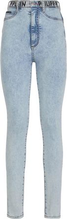 Philipp Plein Super High Waist Jegging - Dames - Skinny Jeans - Blauw - W26 - Katoen - Jeans