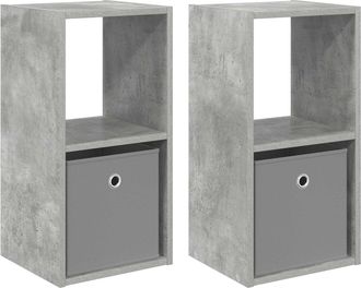 vidaXL Mesita De Noche 2 Uds. Gris Concreto 30,5 X 27 X 59,5 Cm Vidaxl