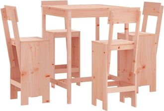 vidaXL Mesa Alta Y Taburetes De Jard&iacute;n 5 Piezas Madera Maciza Douglas Vidaxl