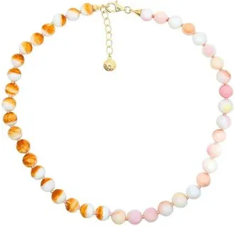 Fry Powers Shell Collar Necklace in Pink Orange Multi at Nordstrom