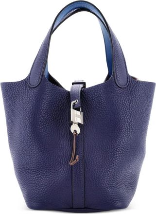 Herm&egrave;s Borsa a secchiello Eclat Picotin in pelle Clemence - Blu