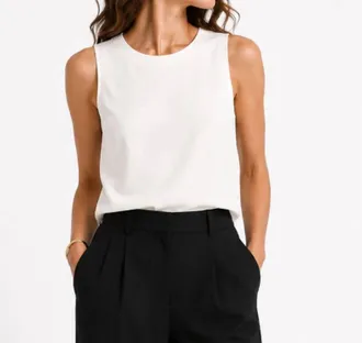 Lyss&eacute; Kavita Crewneck Sleeveless Top In Cream