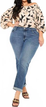 Kancan Mid Rise Slim Boyfriend Jeans - Plus In Dark Wash