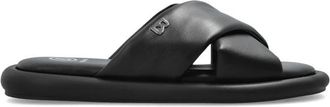 Bogner Portofino Leren Slippers - Heren - Sandalen - Zwart - 41 EU - Leer - Schoenen