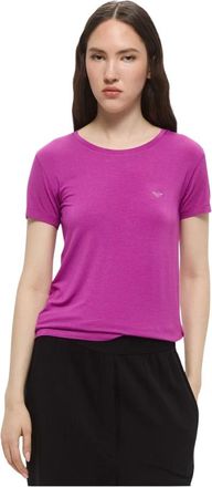 Emporio Armani Camiseta MC Logo Viscosa - Tops - Mujer - P&uacute;rpura - XS