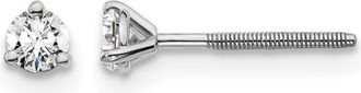 Diamond2Deal 14k White Gold 1/5 ct Round Lab Grown Diamond Stud Earrings Screw Back VS Clarity, D-E Color