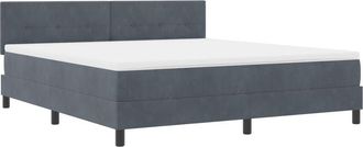 vidaXL Vidaxl - Box Spring Bed with Mattress Dark grey 180 x 200 cm Fabric
