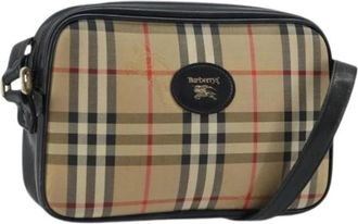 Burberry Pre-owned Cross Body Bags, female, Beige, Size: ONE SIZE Pre-owned Canvas Shoulder Bag