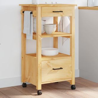 vidaXL Carrito De Cocina Monza Madera Maciza De Pino 48x40x88,5 Cm Vidaxl