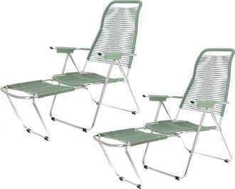 Jan Kurtz Fiam - Liegestuhl Spaghetti, Gestell Aluminium / Bespannung salbei (2er-Set)