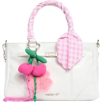 Madden Girl Kids Crinkle Faux Leather Satchel in White at Nordstrom Rack
