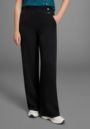 Laura Scott Schlupfhose LAURA SCOTT, Damen, Gr. 34, N-Gr, schwarz, Jersey, Obermaterial: 95% Polyester, 5% Elasthan, unifarben, weit lang, Hosen Schlupfhose, aus 