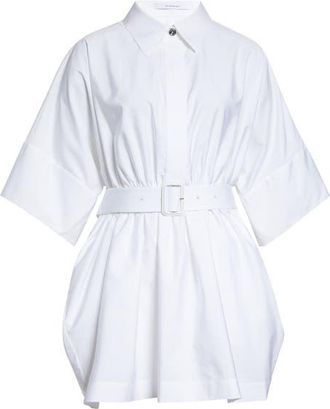 Givenchy Belted Cotton Poplin Mini Shirtdress in White at Nordstrom, Size 6 Us