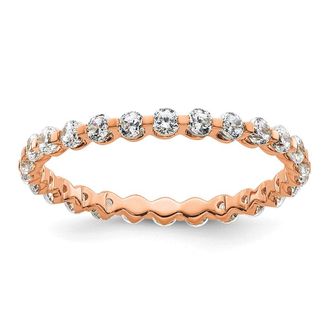 Diamond2Deal 14k Rose Gold Lab Grown Diamond Eternity Wedding Band Ring 0.87Ct Clarity- VS Color- D-E