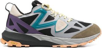 Philippe Model logo-patch low-top sneakers - men - Calf Leather/Rubber/Fabric/Nylon - 40 - Grey