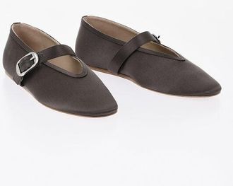 Le Monde Beryl Satin Mary Jane Ballet Flats with Leather Sole size 36