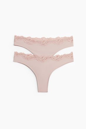H&M 2er-Pack Brazil Slips aus Mikrofaser - Pink