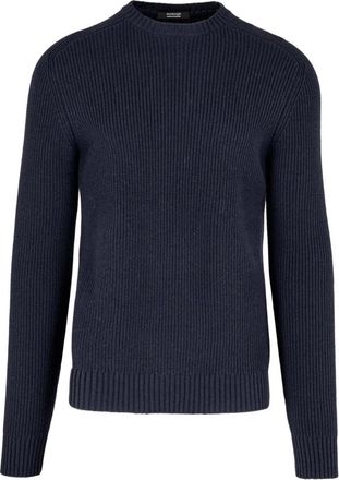 Bomboogie Crew-297 Ribgebreide Trui - Heren - Ronde hals truien - Blauw - S - Wol - Truien & Vesten
