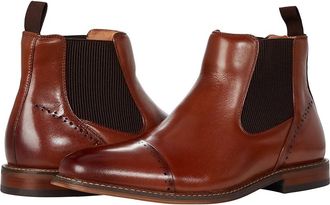 Stacy Adams Maury Cap Toe Chelsea Boot Mens Boots Cognac : 8 M, Leather/Synthetic