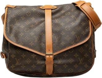 Louis Vuitton Pre-owned Saumur Cross Body Bag - Dames - Vintage Schoudertas - Bruin - ONE Size - Leer - Vintage