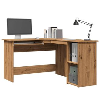 Berkfield Home Corner Desk Artisan Oak 120x140x75 cm Engineered Wood in Brown | Size: 120 x 140 x 75 cm