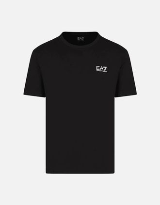 Emporio Armani Mens Cotton Basic Logo Black T-Shirt - Size: 42