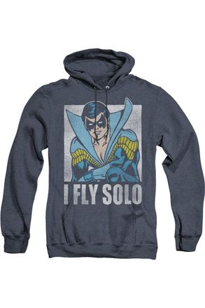 Gildan DC Comics Fly Solo Adult Heather Hoodie / Hooded Sweatshirt
