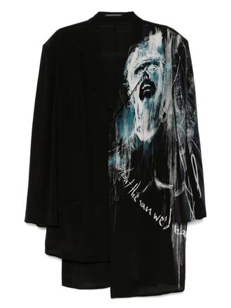Yohji Yamamoto pattered blazer - Black