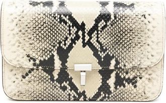 Toteme T-lock Python-effect Leather Clutch Bag