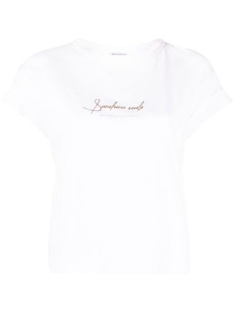 Brunello Cucinelli T-shirt con stampa - Bianco