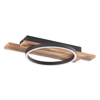 Lindby L&aacute;mpara de techo LED de Madera Marr&oacute;n