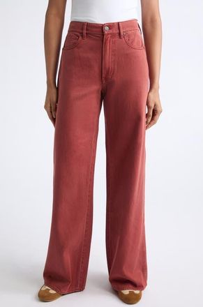 Veronica Beard Kasey Mid Rise Wide Leg Jeans in Rust at Nordstrom, Size 32