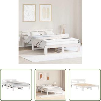 vidaXL Letto in legno - Struttura del letto Bianco 140 x 200 cm Pino massello