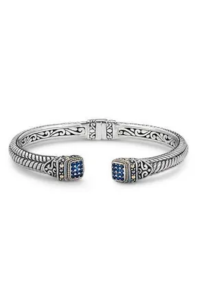 Samuel B. Woven Pav&eacute; Tipped Bangle in Blue Sapphire at Nordstrom Rack