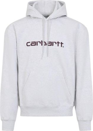 Carhartt Work in Progress Grey Logo Print Hoodie