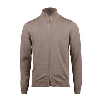 Stenstr&ouml;ms Merino Wool Zip Cardigan - male - Stenstr&ouml;ms - Cardigans - Brown - 2XL - Knitwear