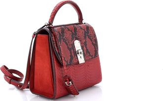 Ferragamo Boxyz Top Handle Bag Snakeskin Medium