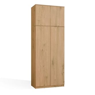 Topeshop Sd-90 Armario Con M&oacute;dulo Superior, Puertas, Estantes, Roble Artisan, Para Vestidor, Dormitorio, Despacho