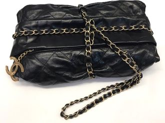 Chanel Black Leather Clutch Bag (Pre-Owned)