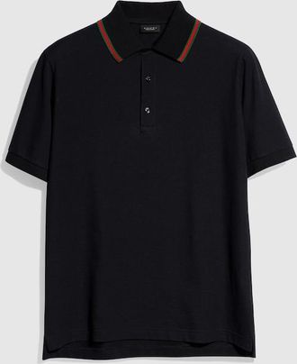 Gucci Cotton Jersey Piquet Polo Shirt, Size XXXL, Black, Ready-to-wear