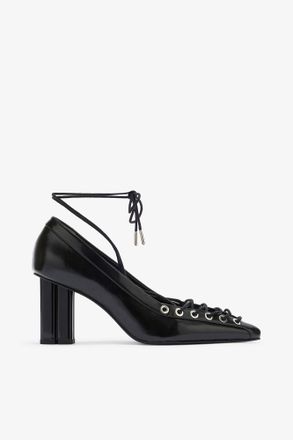 Ganni Lace Up Butterfly High Pump in Black - Size 36