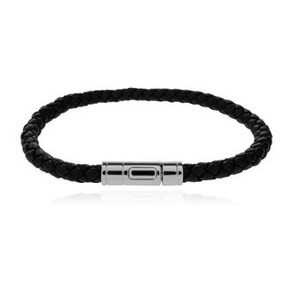 Tom Ford Gevlochten leren armband - Heren - Armbanden - Zwart - XL - Leer - Accessoires