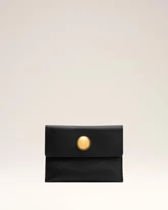 Ami Black Cow Leather Carrousel Folded Card Holder Black - OS - Unisex