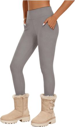 Generic Fleece Lined Leggings for Women UK Tummy Control High Waisted Thermal Bottoms Ladies Thick Leggings Yoga Pants Warm Winter Clothing (UK, Alpha, L, Reg