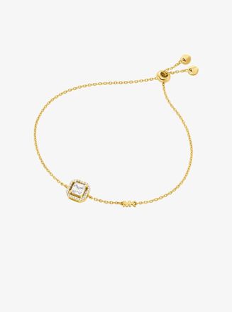 Michael Kors Precious Metal-Plated Sterling Silver Pav&eacute; Slider Bracelet