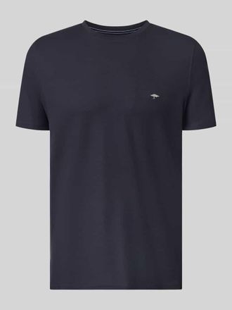 Fynch-Hatton Fynch-Hatton Regular Fit T-Shirt mit Logo-Stitching in Marine, Gr&ouml;&szlig;e 3XL