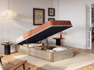 Vente-Unique Rete a doghe con contenitore 90 x 200 cm Naturale chiaro - HESTIA di YSMÉE