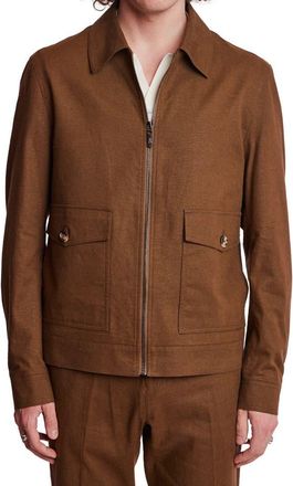 Paisley & Gray Milo Slim Fit Linen Blend Bomber Jacket in Brown Linen at Nordstrom Rack, Size Xx-Large