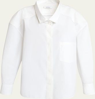 Givenchy Wide-Collar Cotton Poplin Oversized Shirt